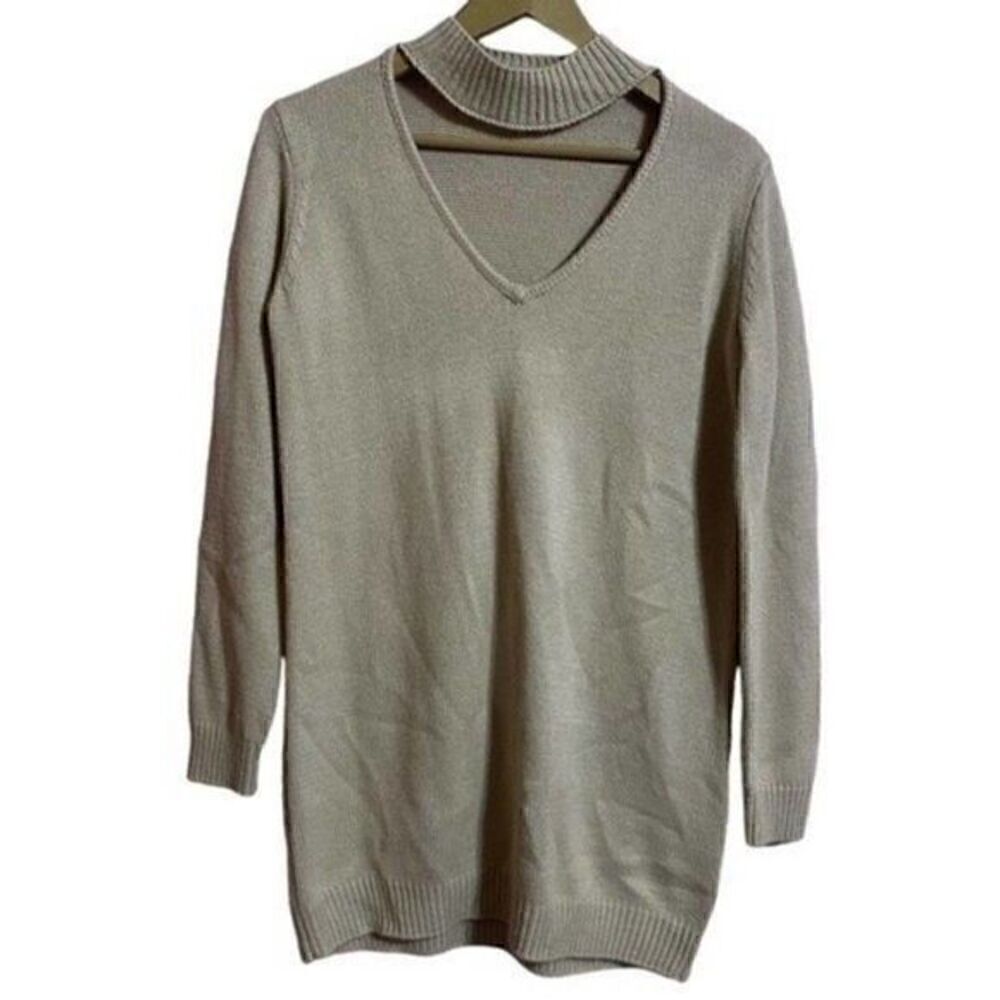 Tobi Women’s Tan Long Sleeve Soft Sweater Dress Size Small​